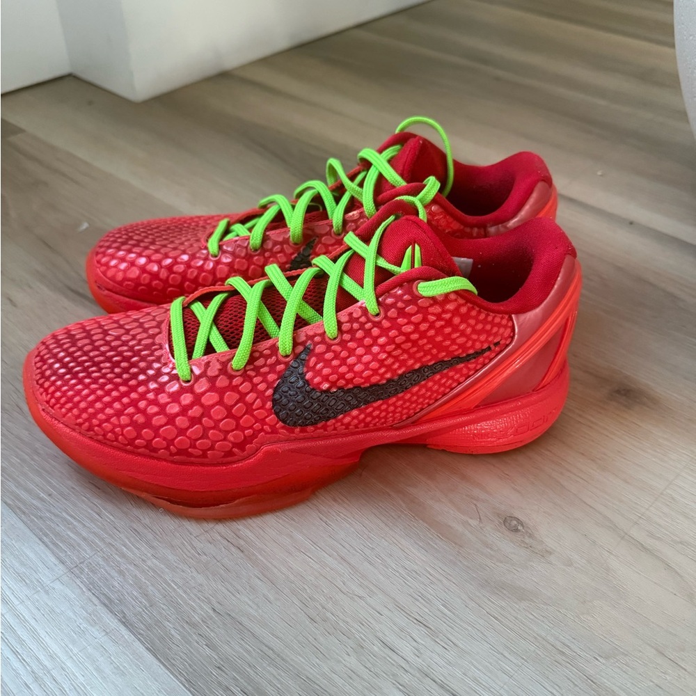 Nike Red and Green Athletic Sneakers with Mesh Upper